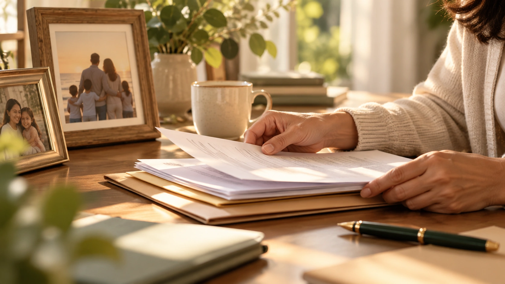 Illustrative beneficiary planning documents with family photographs